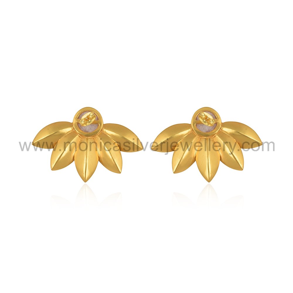Kaliha Handmade Gold Tone Silver Earrings