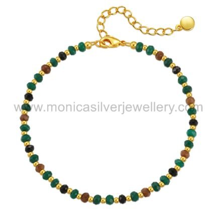 Beaded anklets 925 Sterling Silver