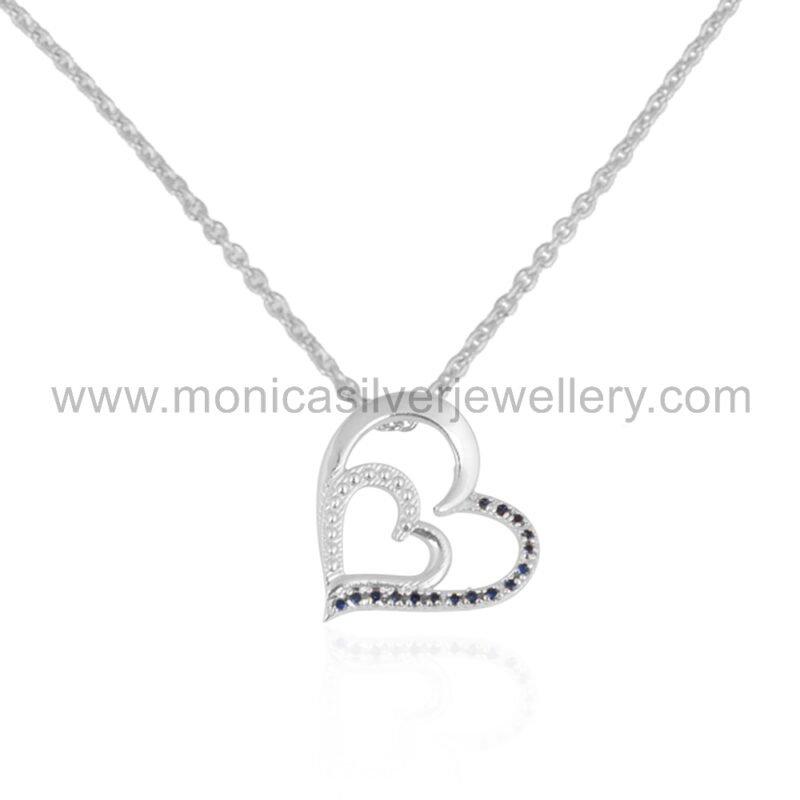 Chic Heart Blue Zircon Gemstone Chain Pendant