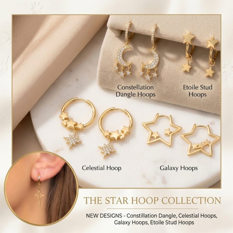 The Star Hoop Collection: Celestial-Inspired Custom Jewellery by Monica Silver Jewellery
