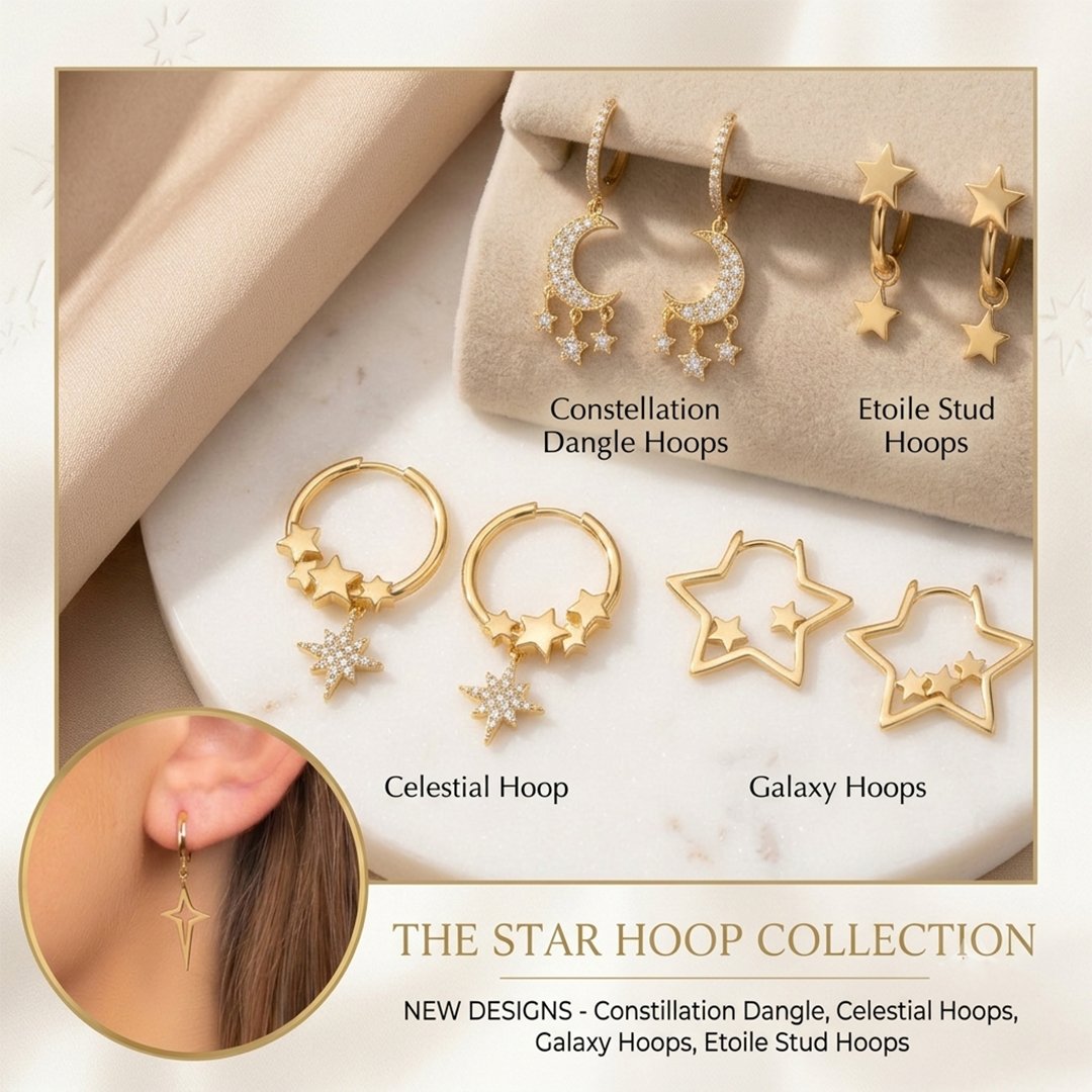 The Star Hoop Collection: Celestial-Inspired Custom Jewellery by Monica Silver Jewellery